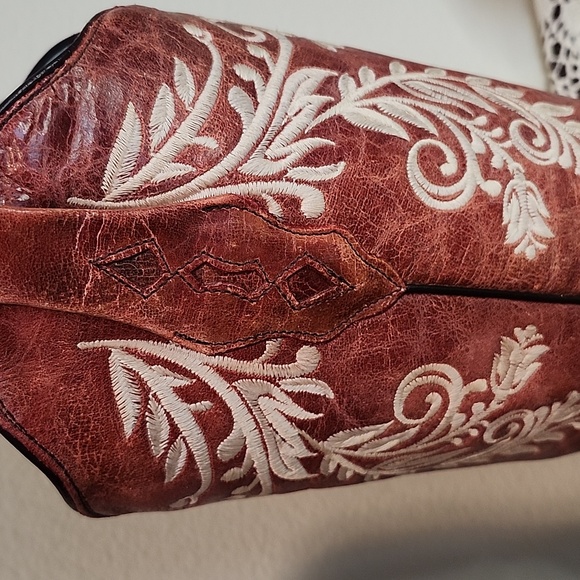 Corral Women's Distressed Leather Boots Size 9 Intricate Floral Embroidery - Picture 10 of 16